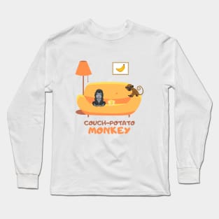 couch-potato monkey Long Sleeve T-Shirt